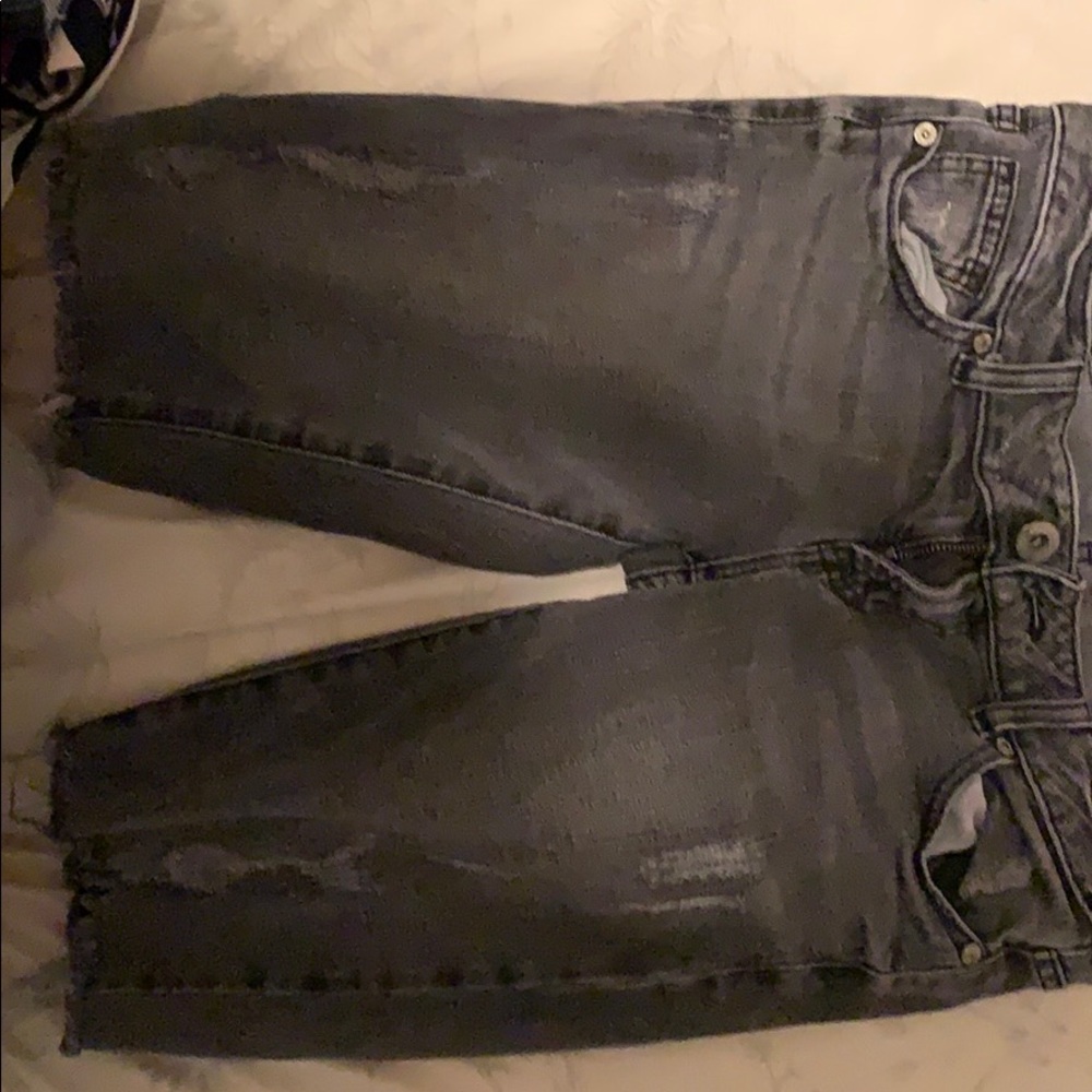 Faded denim jeans
